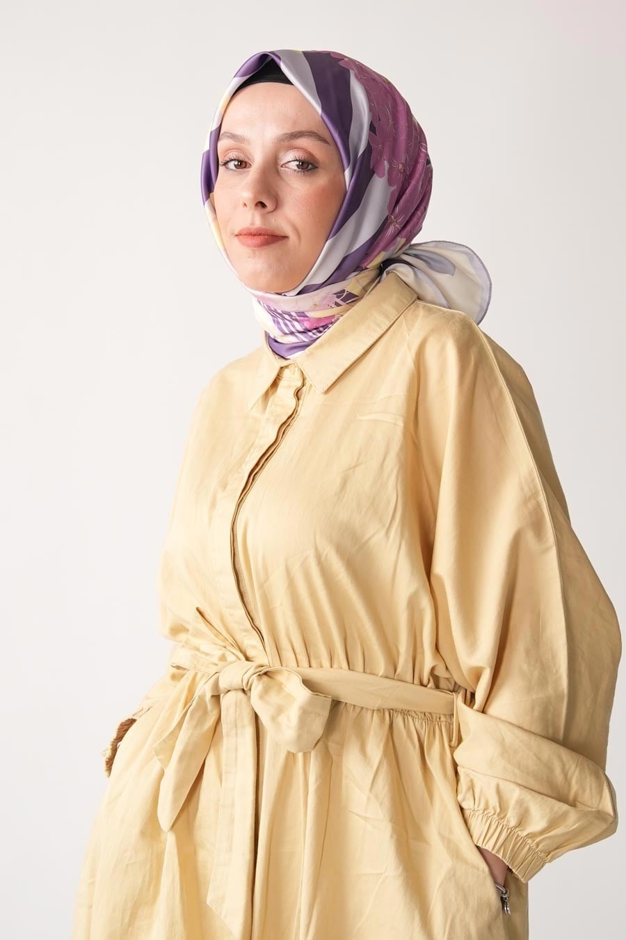 Luvia Desen İpeksi Rayon Eşarp Mor