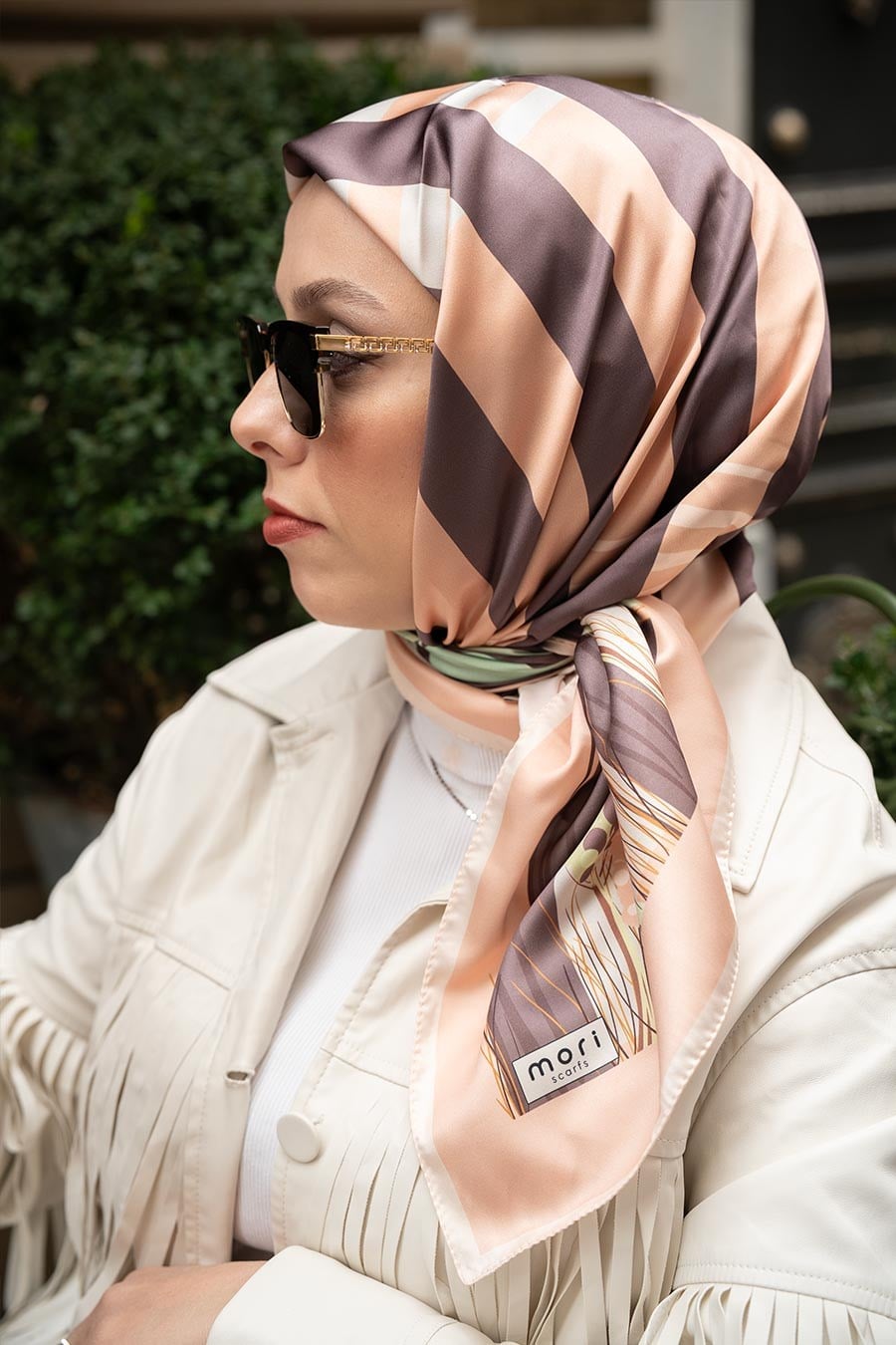 Luvia Desen İpeksi Rayon Eşarp Yavruağzı