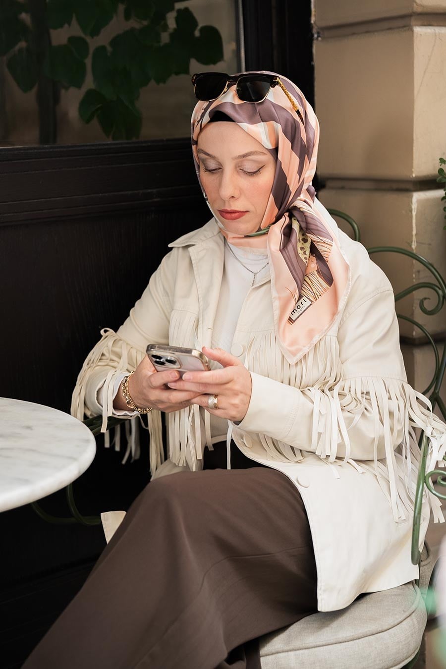 Luvia Desen İpeksi Rayon Eşarp Yavruağzı