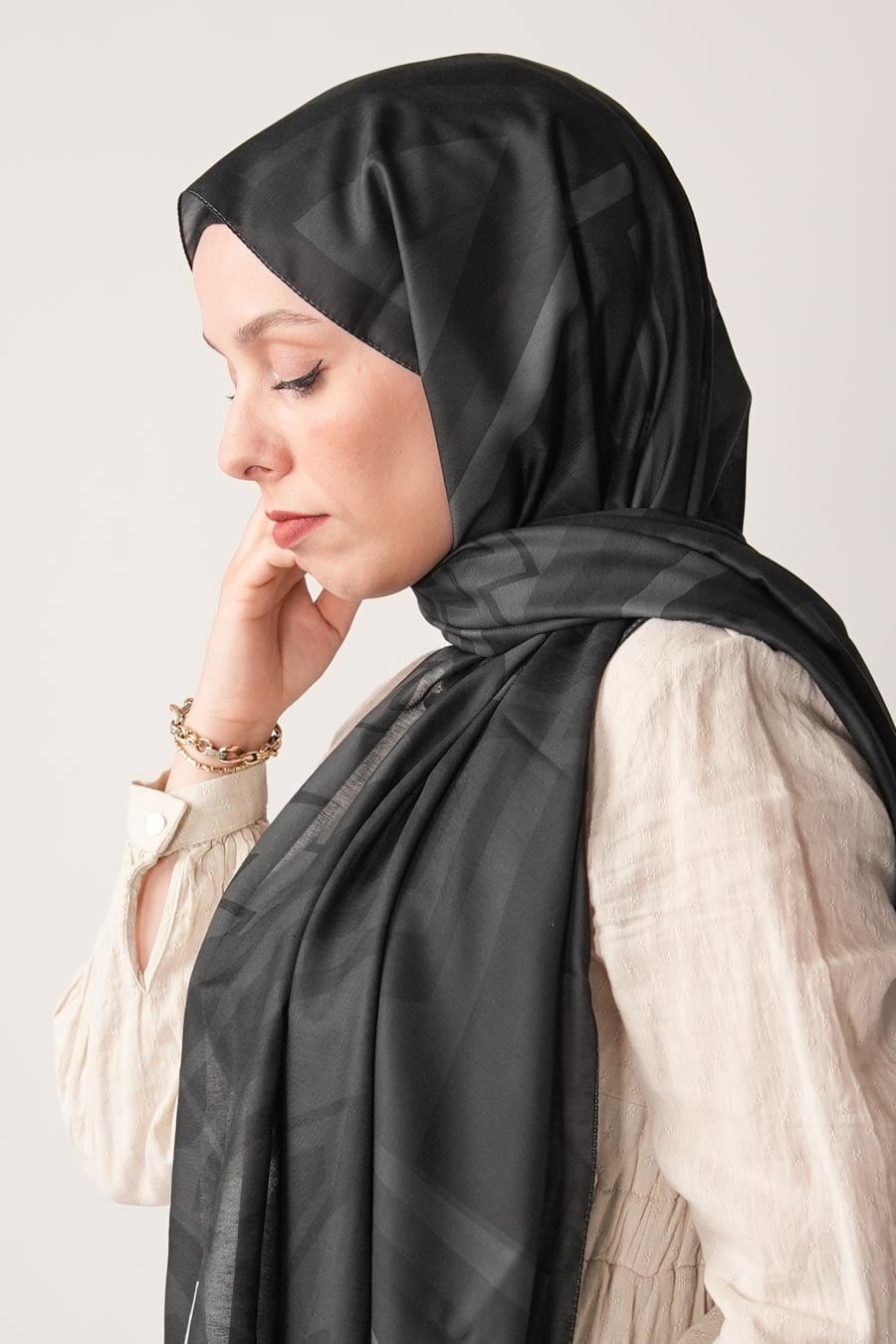 Membrane Desen Soft Şal Siyah