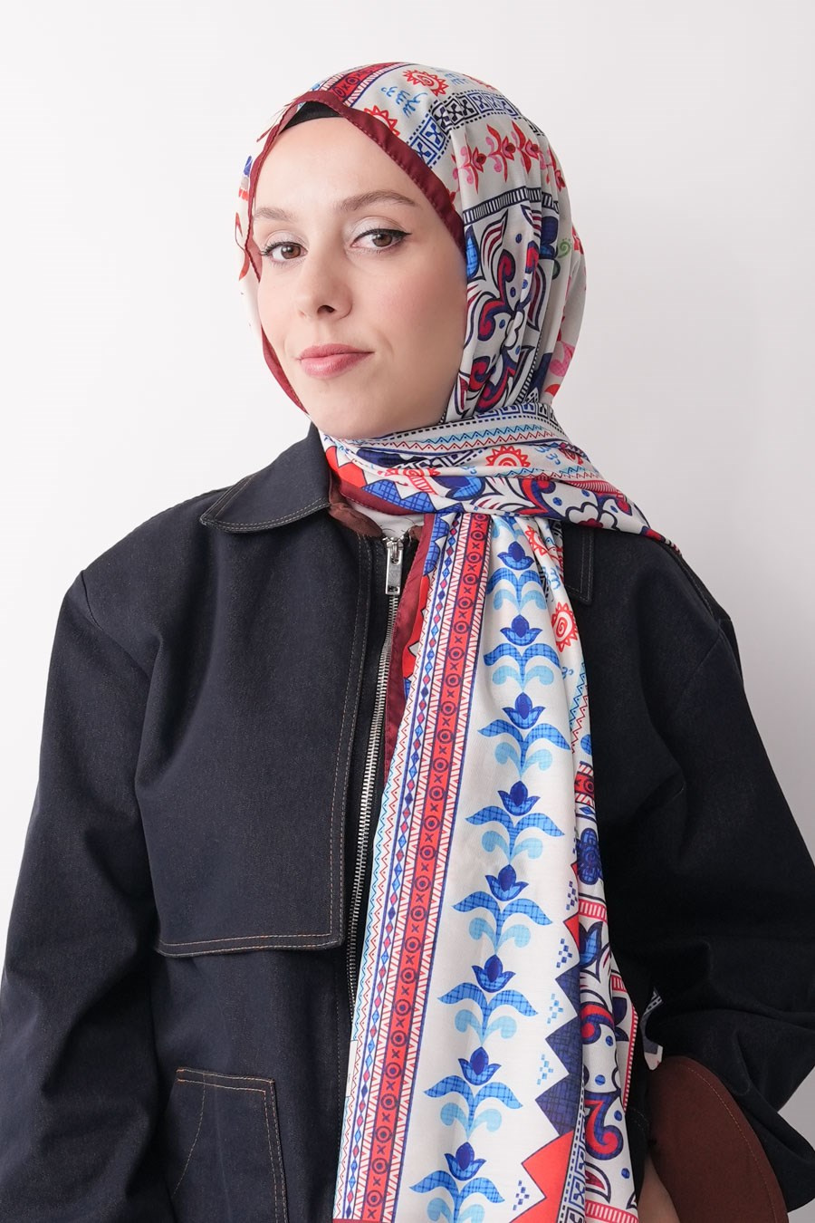 Meridian Desen Soft Şal Bordo