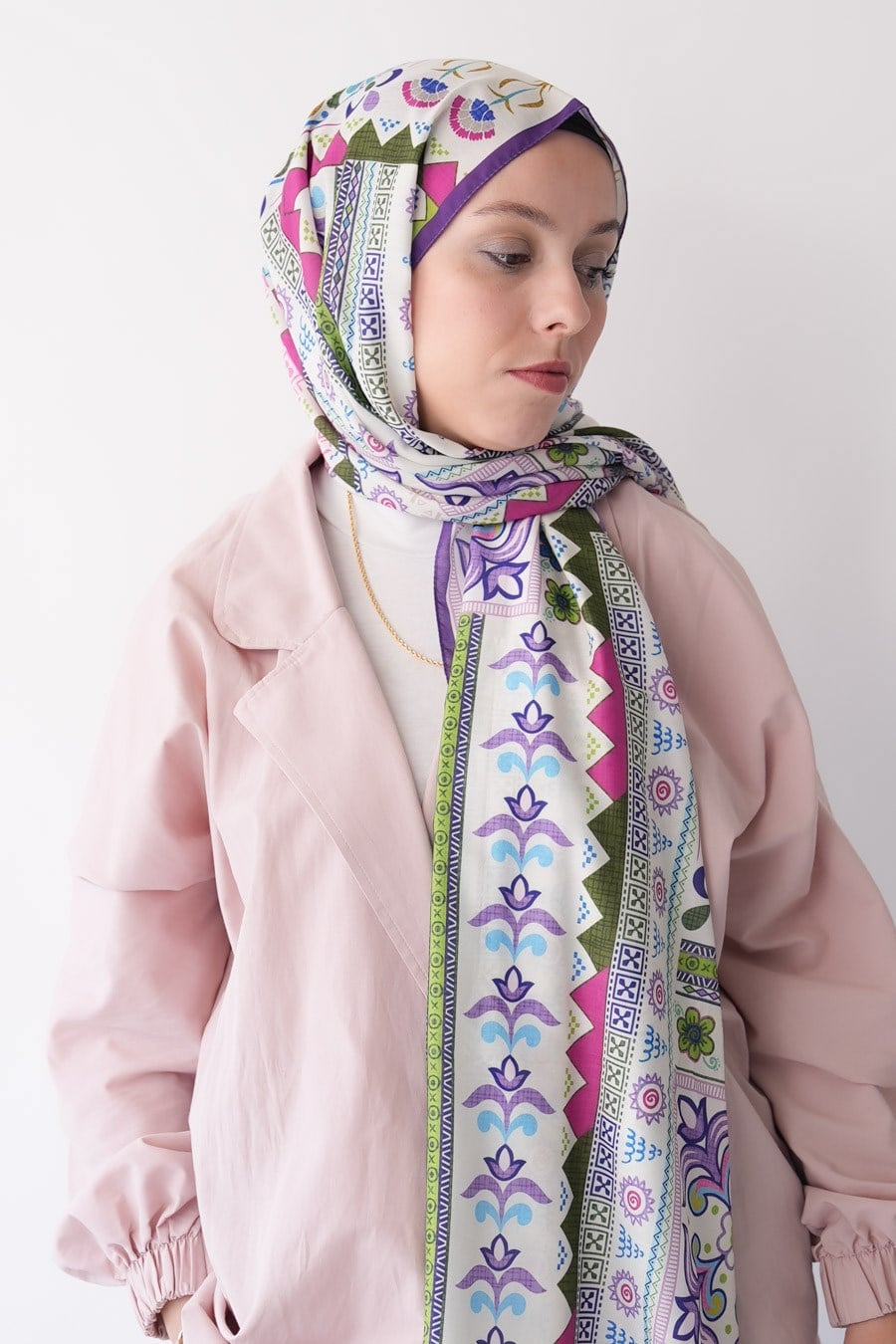 Meridian Desen Soft Şal Mor