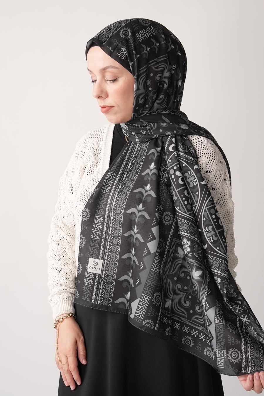 Meridian Desen Soft Şal Yağ Siyah