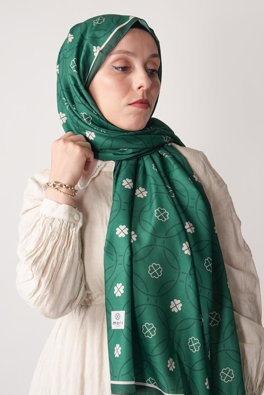 Mono Mori Desen Soft Şal Yeşil