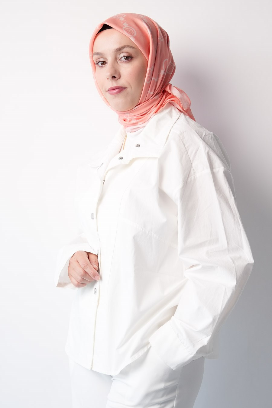 Mori Collect Desen Soft Eşarp Yavruağzı
