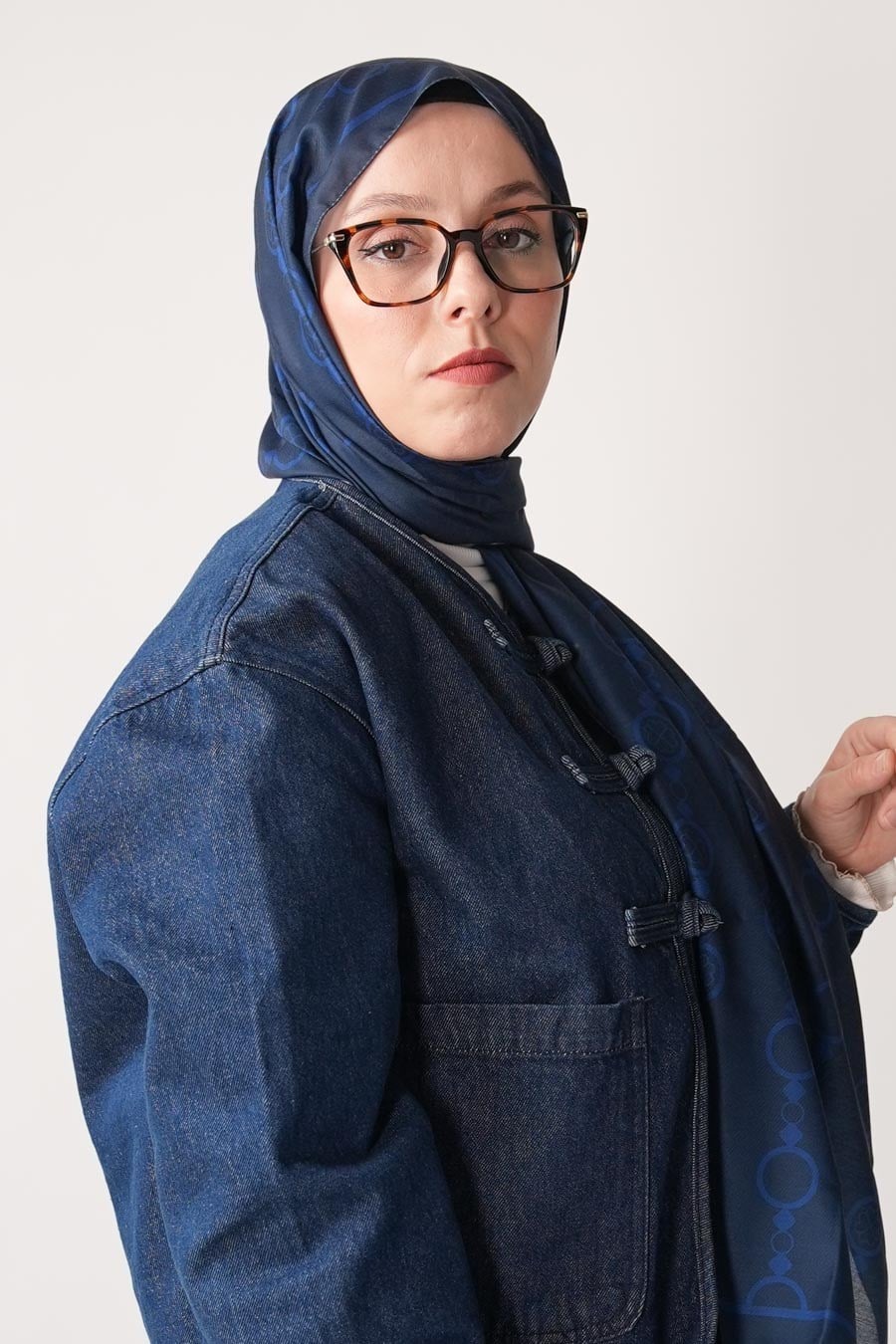 Mori Collect Desen Soft Şal Lacivert