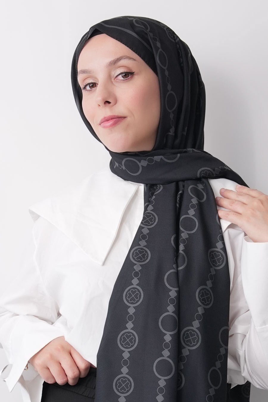 Mori Collect Desen Soft Şal Siyah