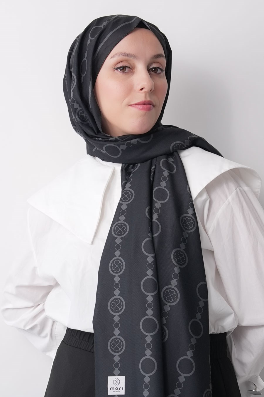 Mori Collect Desen Soft Şal Siyah