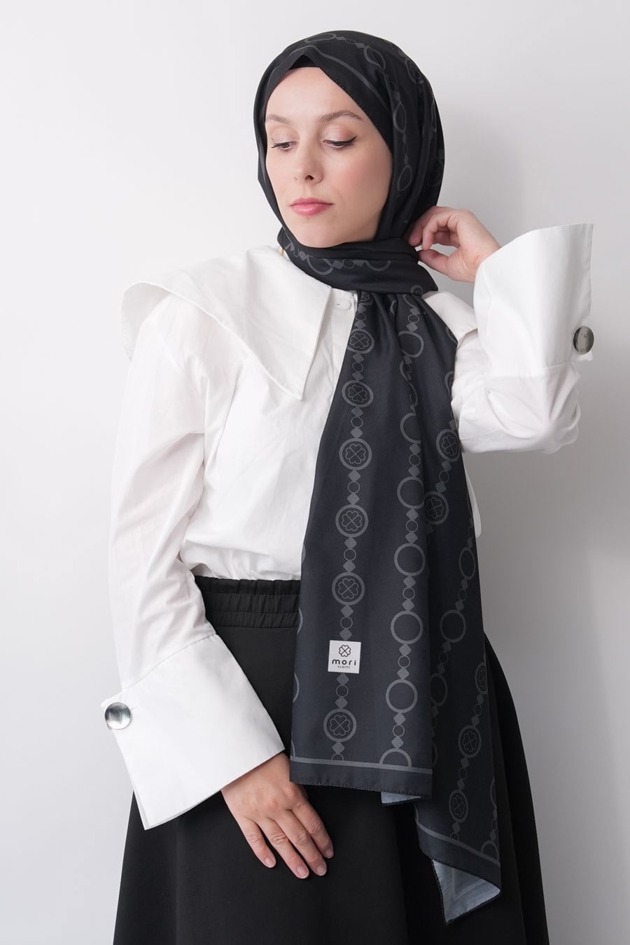 Mori Collect Desen Soft Şal Siyah