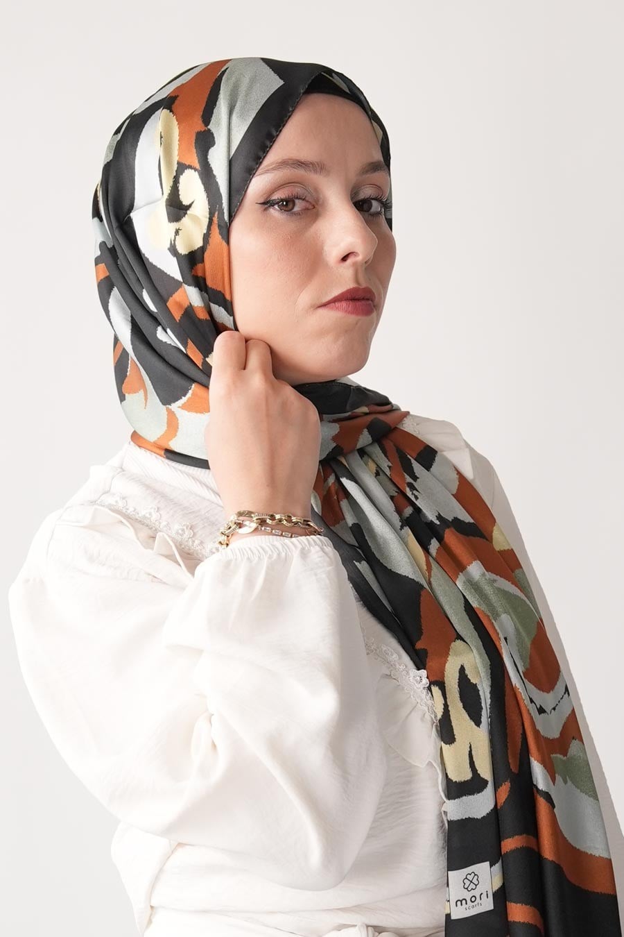 Nevara Desen Hint Vual Şal Kahverengi