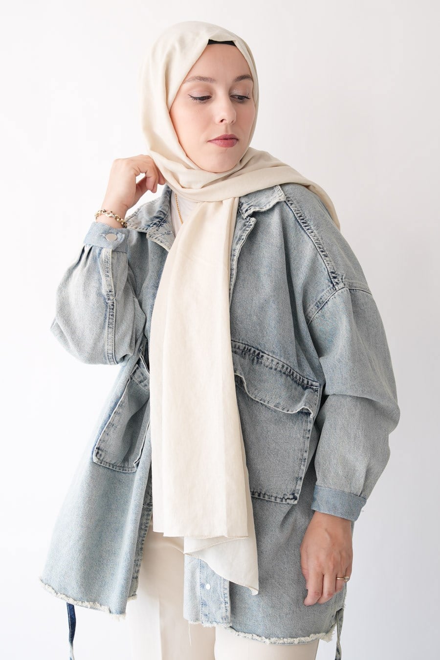 Nora Düz Şal - Bej