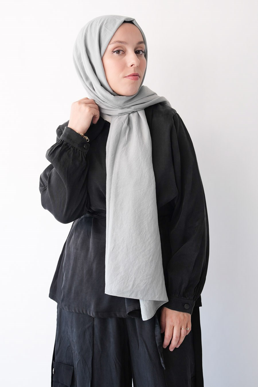 Nora Düz Şal - Bulut Grisi