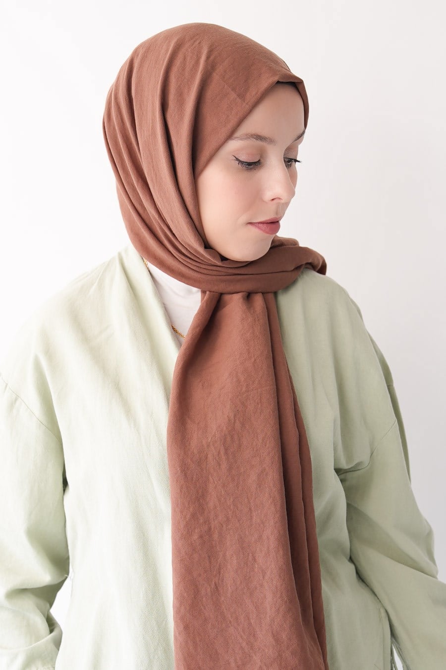 Nora Düz Şal - Çikolata