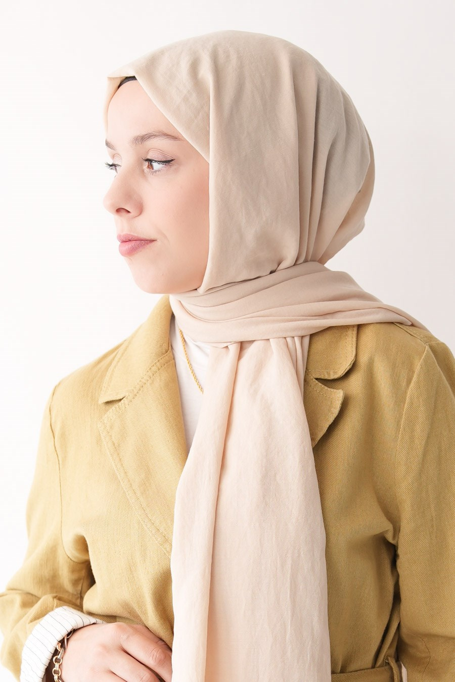 Nora Düz Şal - Ekru