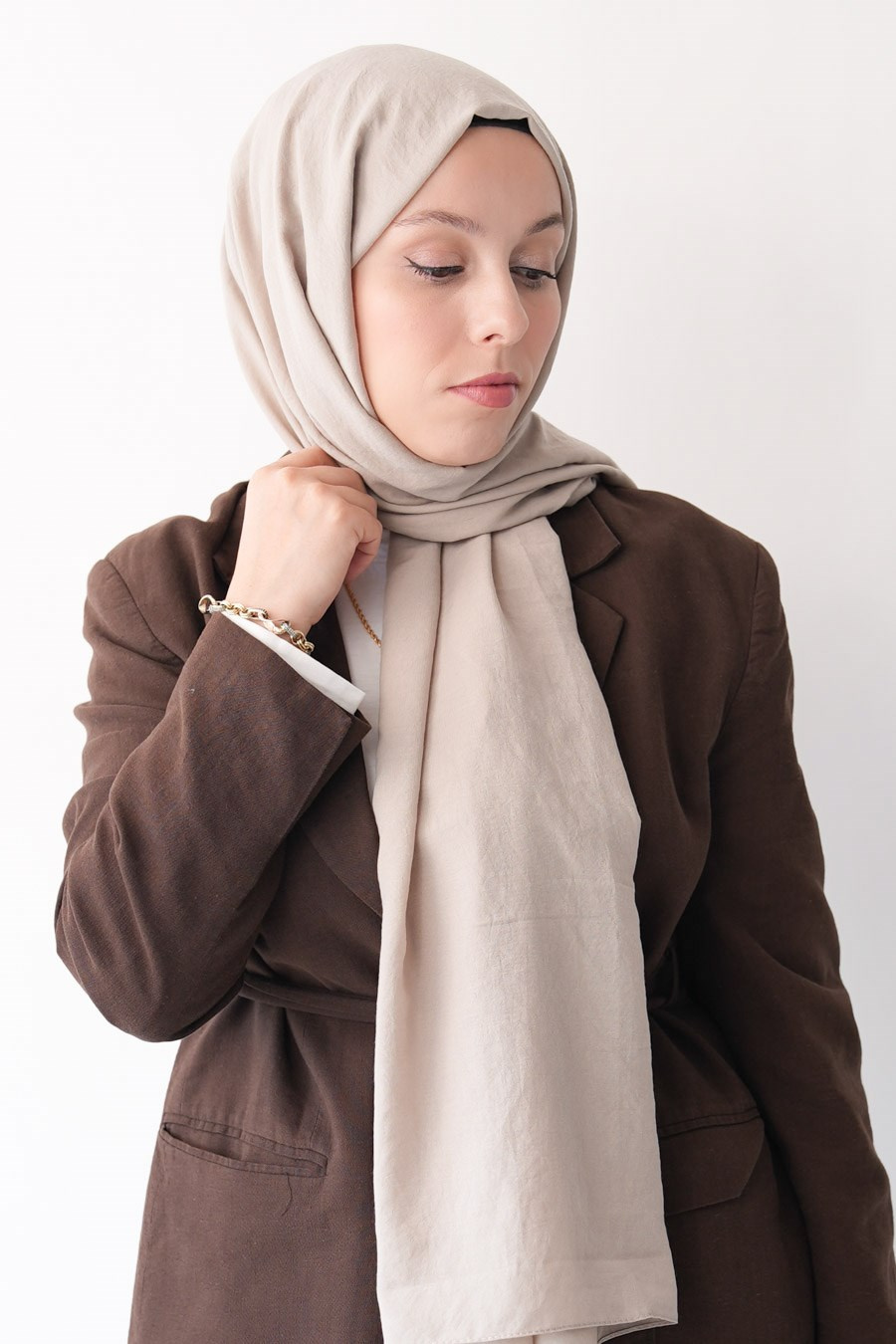 Nora Düz Şal - Kum Beji