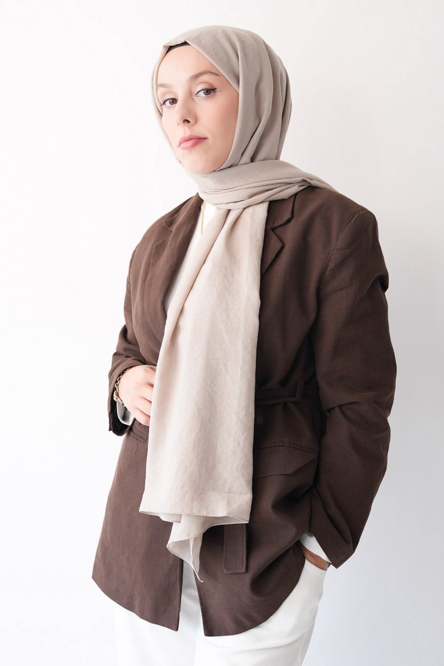 Nora Düz Şal - Kum Beji