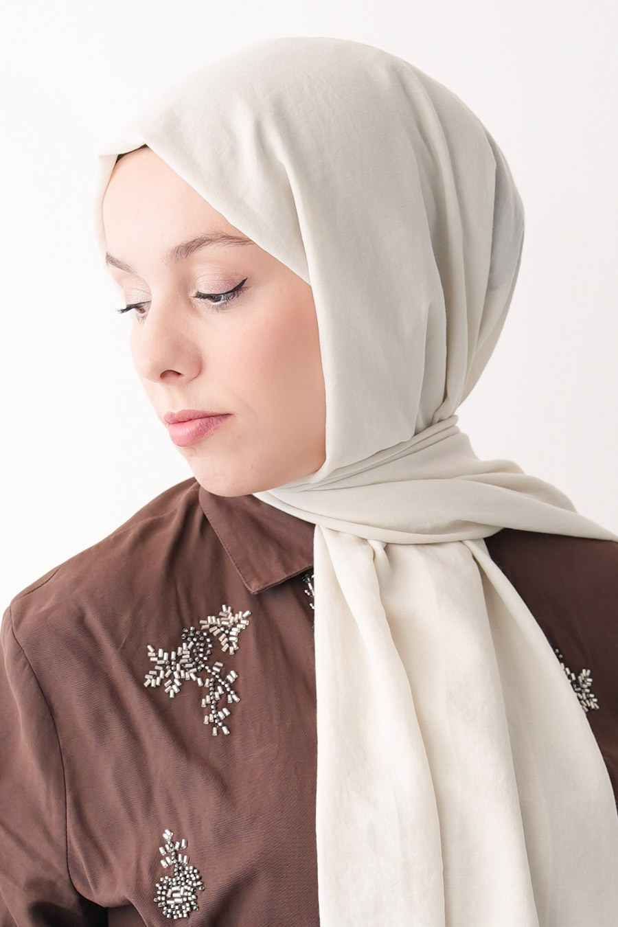 Nora Düz Şal - Onyx White