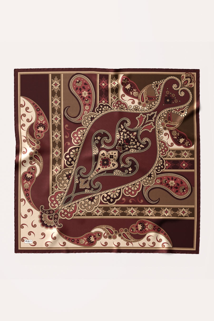 Ochre Desen İpeksi Rayon Eşarp Bordo