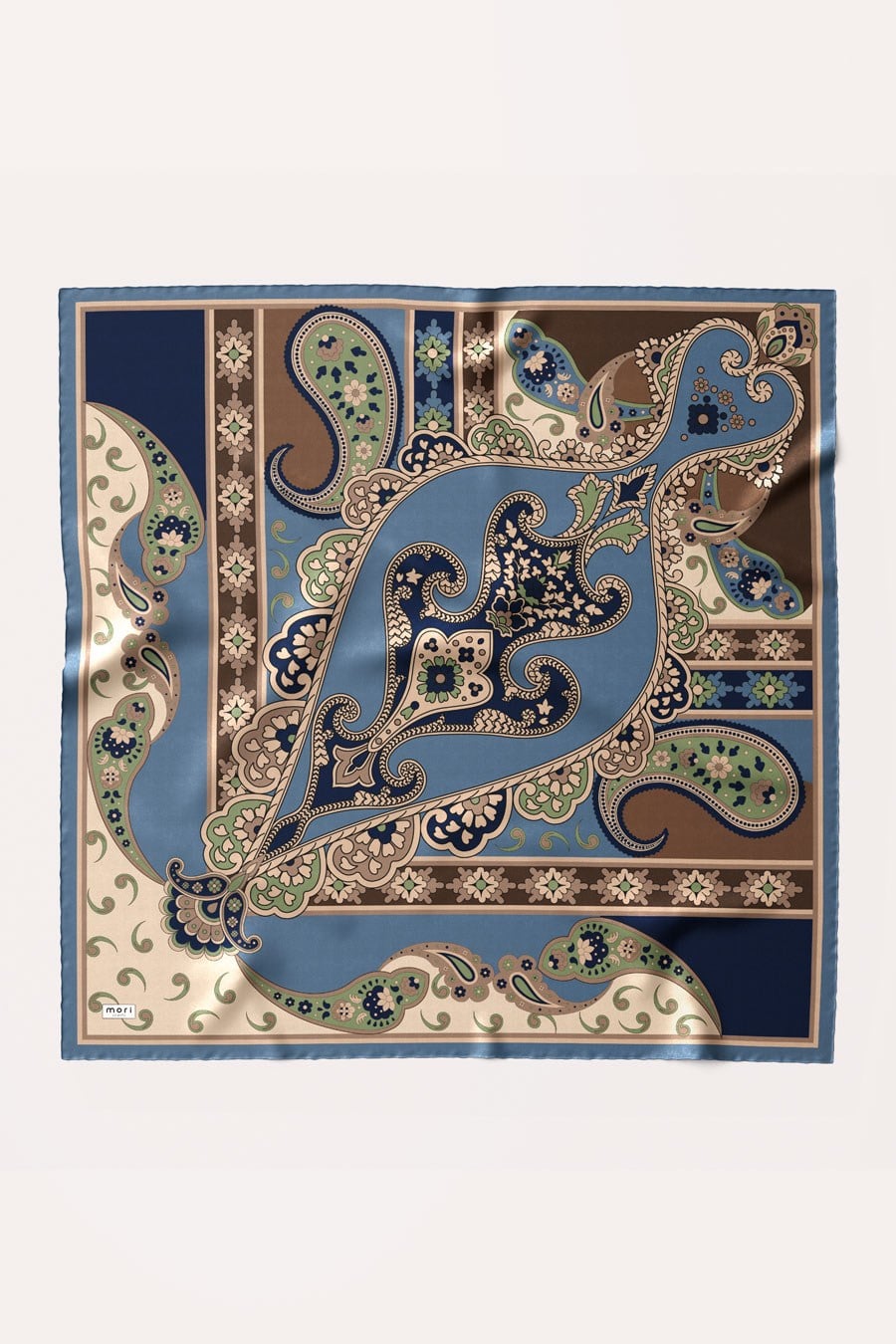 Ochre Desen İpeksi Rayon Eşarp Lacivert