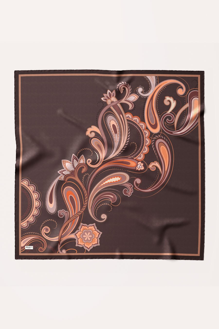 Paisley Desen Soft Eşarp Kahverengi