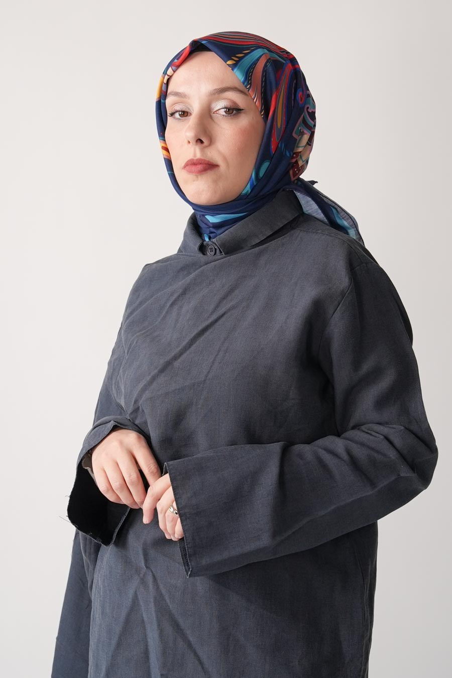 Paisley Desen Soft Eşarp Lacivert