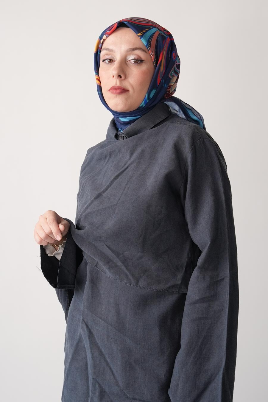 Paisley Desen Soft Eşarp Lacivert