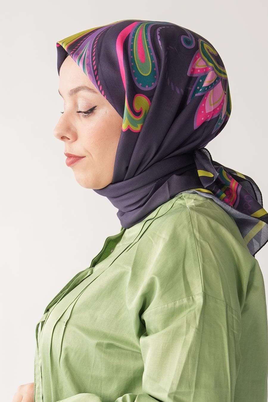 Paisley Desen Soft Eşarp Mor