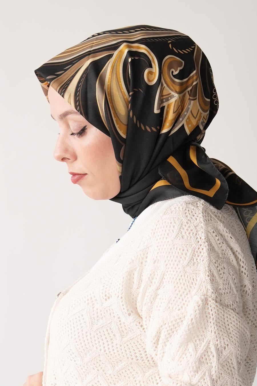 Paisley Desen Soft Eşarp Siyah