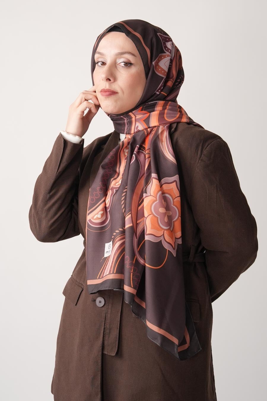 Paisley Desen Soft Şal Kahverengi