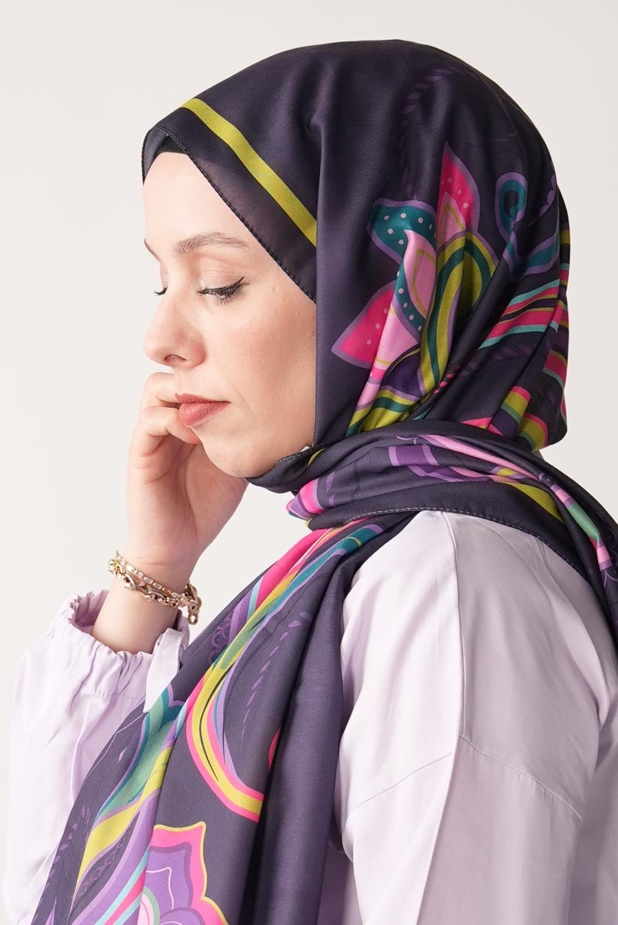 Paisley Desen Soft Şal Mor