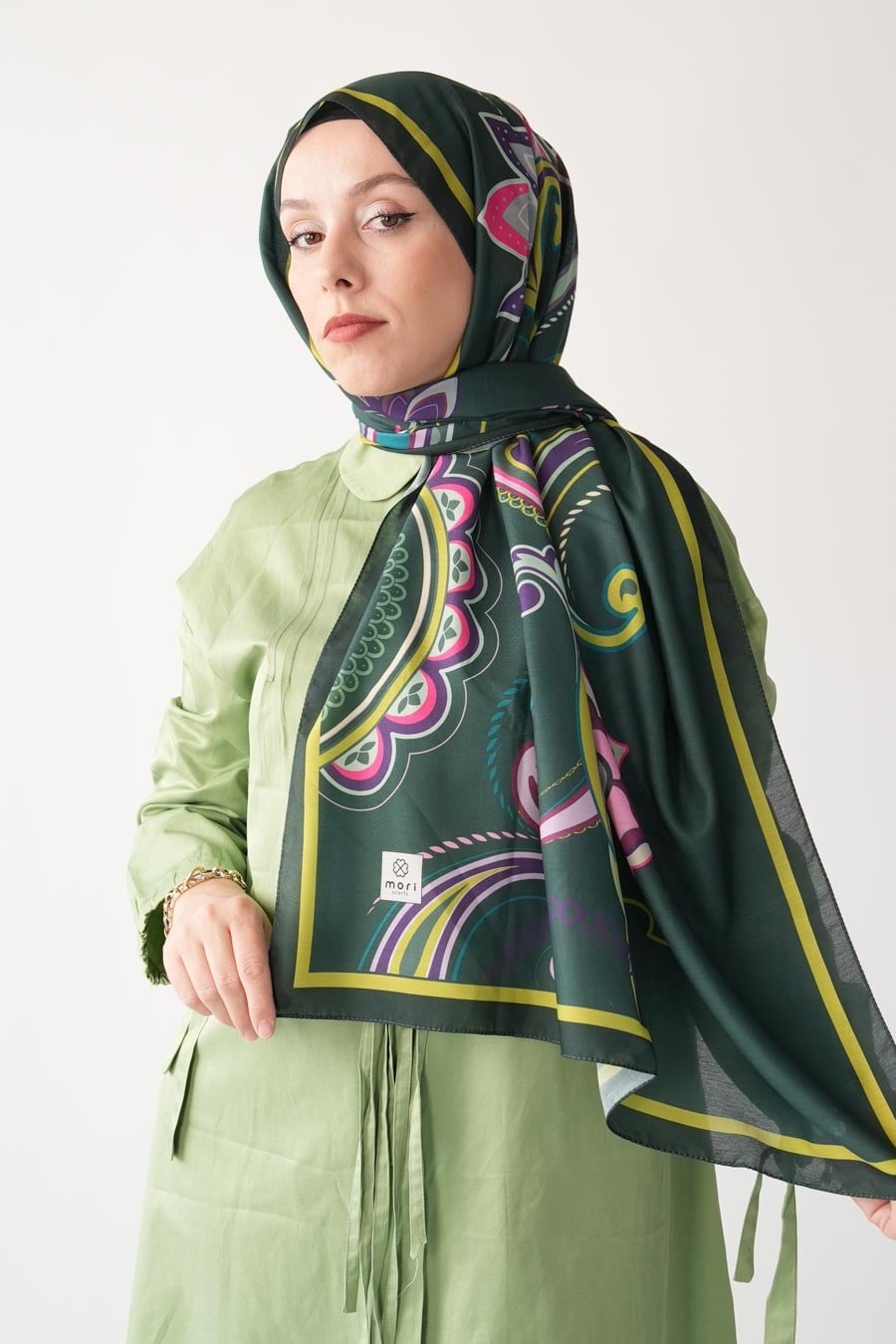 Paisley Desen Soft Şal Yeşil