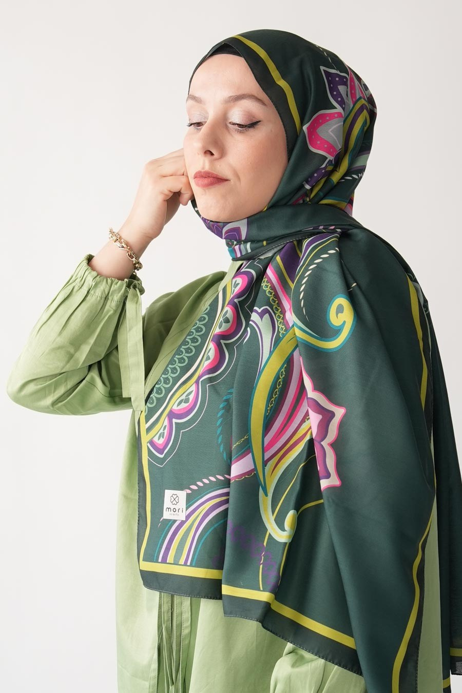 Paisley Desen Soft Şal Yeşil