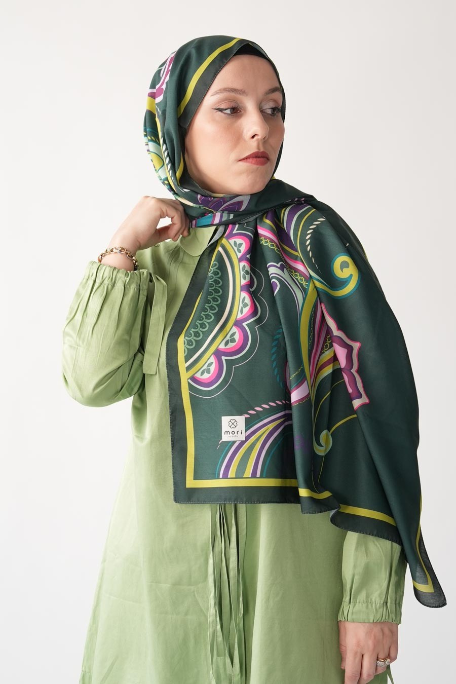 Paisley Desen Soft Şal Yeşil