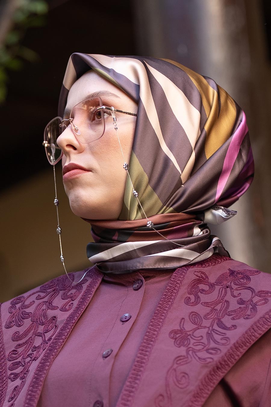 Pastel Drift Desen İpeksi Rayon Eşarp Bodro