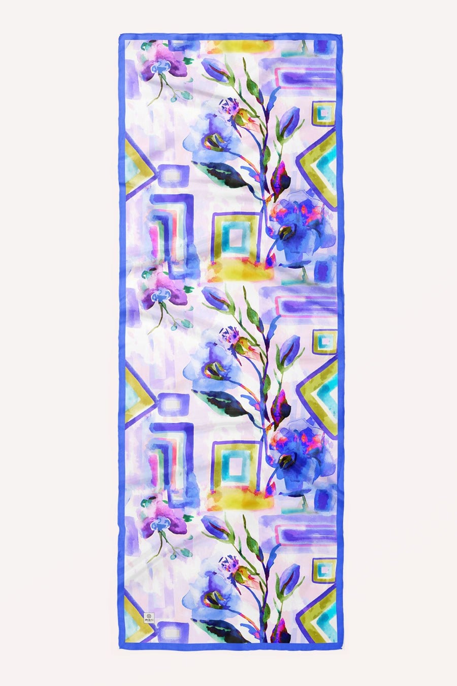 Pia Garden Desen Hint Vual Şal Ocean Blue