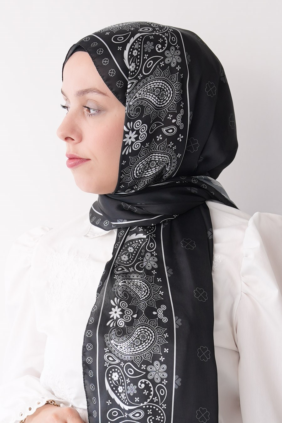 Pure Origin Desen Hint Vual Şal Siyah