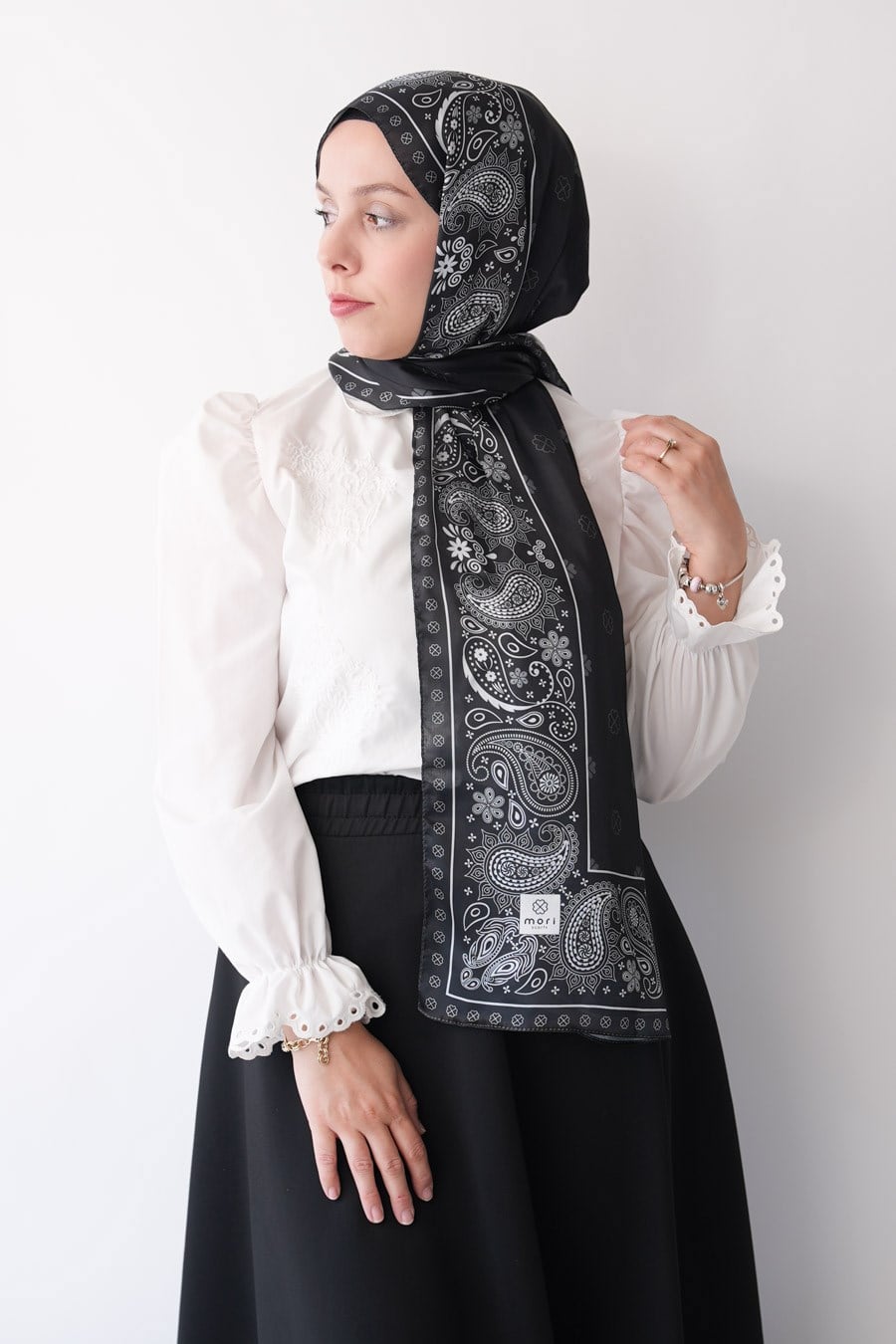 Pure Origin Desen Hint Vual Şal Siyah