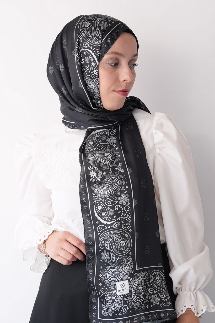 Pure Origin Desen Hint Vual Şal Siyah