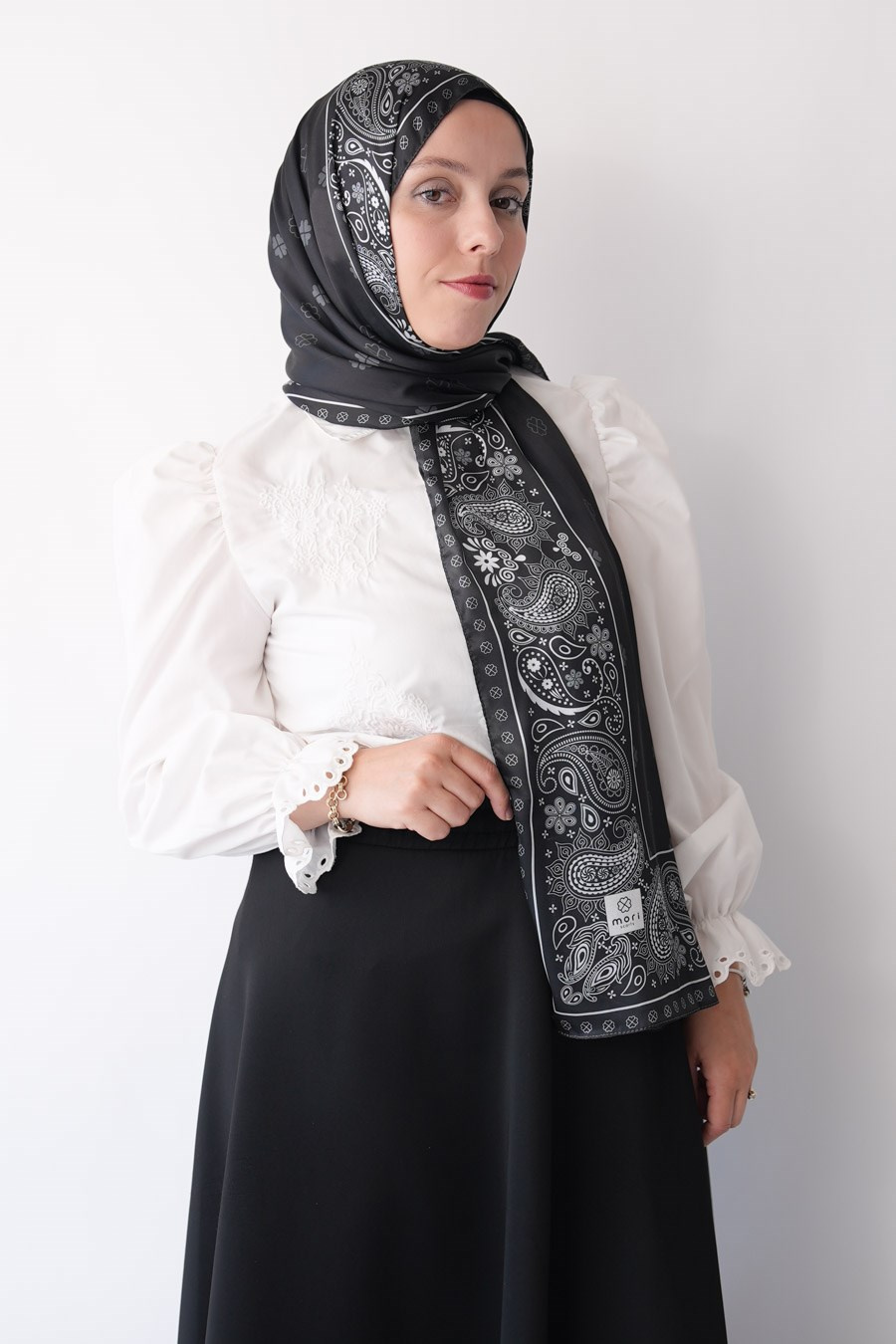 Pure Origin Desen Hint Vual Şal Siyah