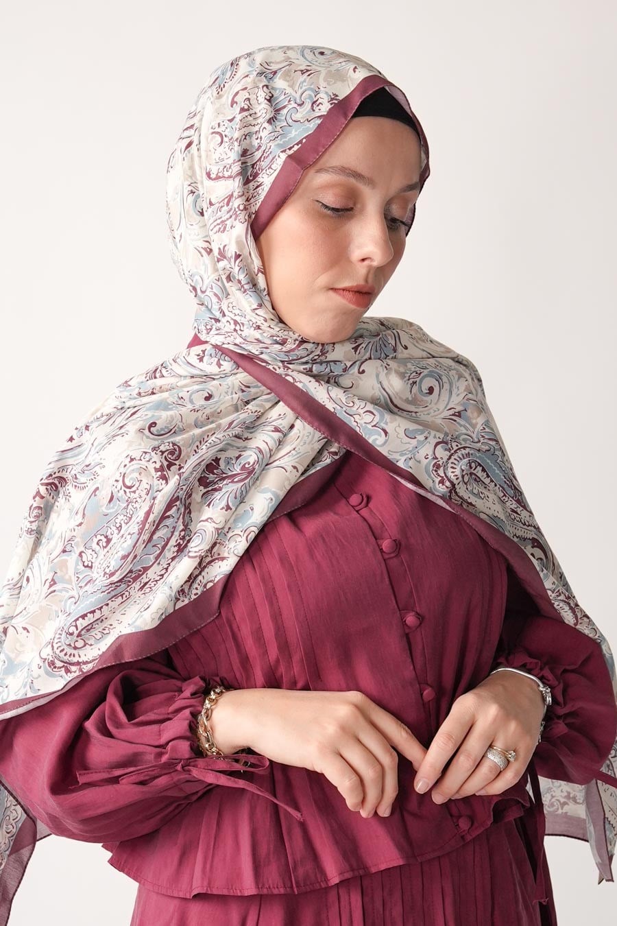 Sahara Desen Soft Şal Bordo