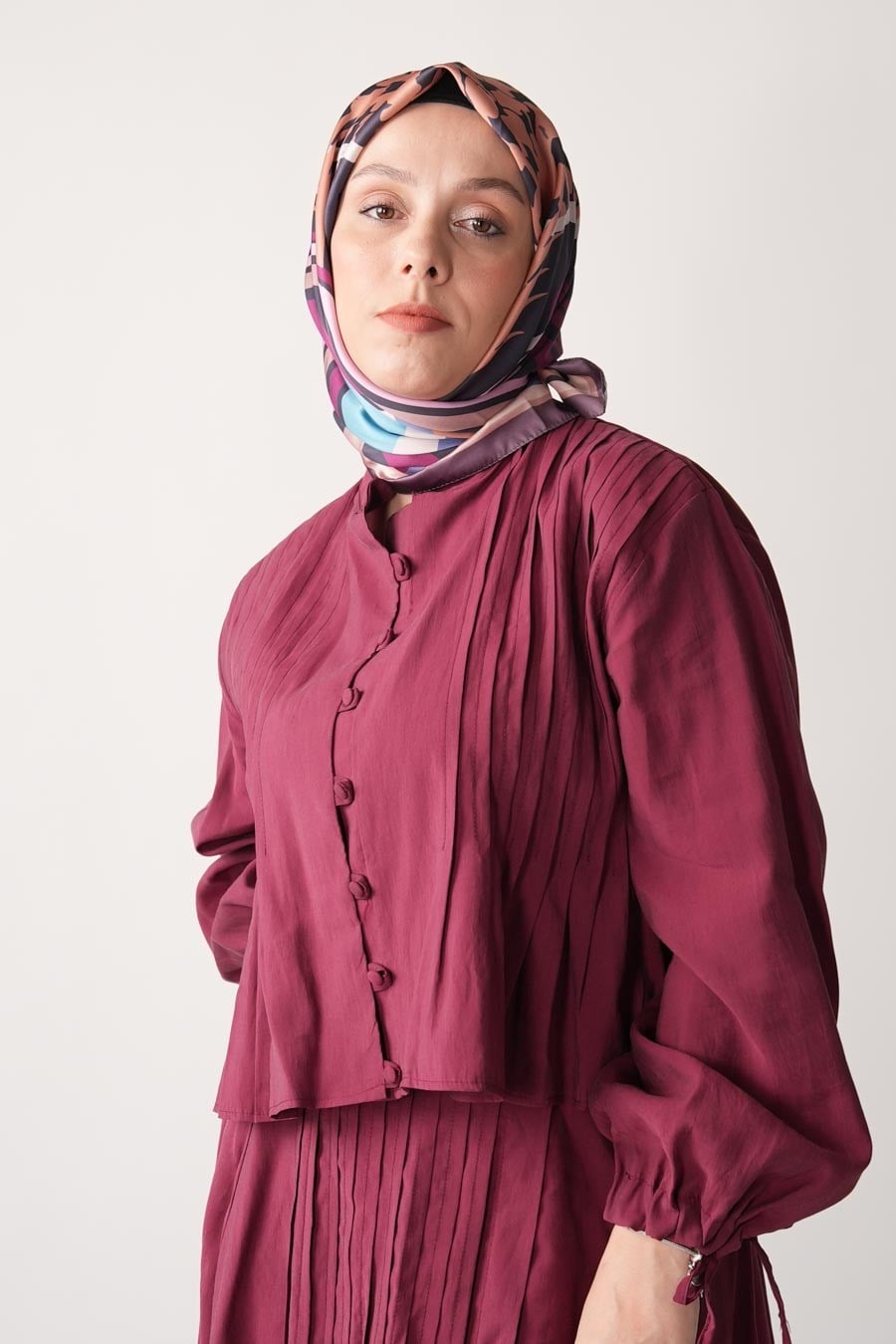 Secret Desen İpeksi Rayon Eşarp Mor