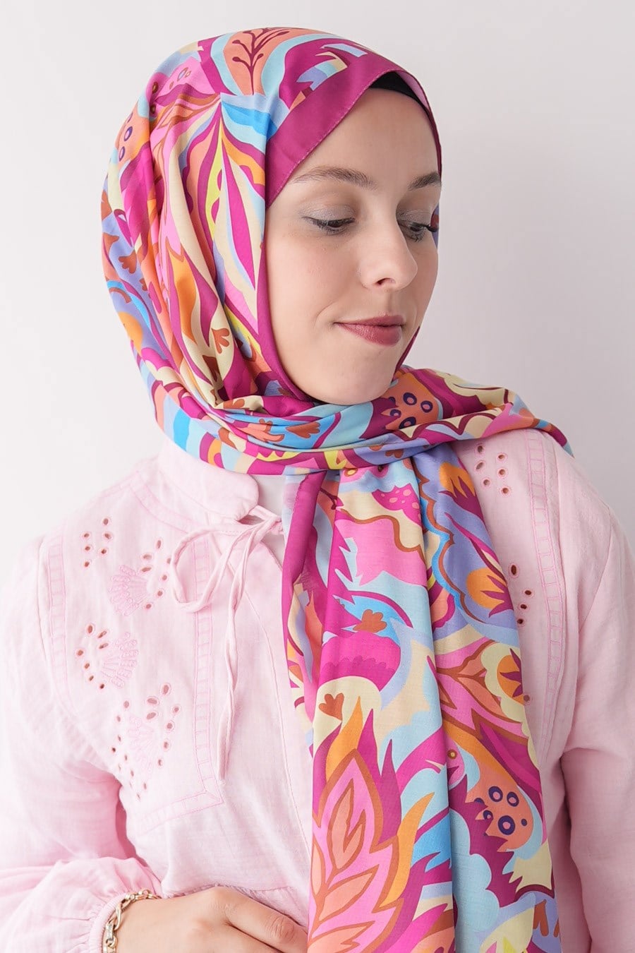 Soft Botaniq Desen Soft Şal Pembe