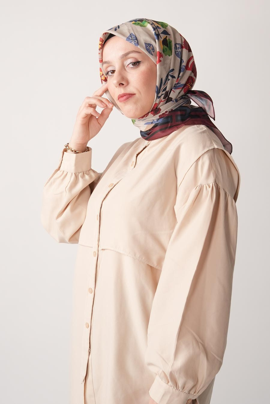 Soft Horizon Desen Soft Eşarp Bordo