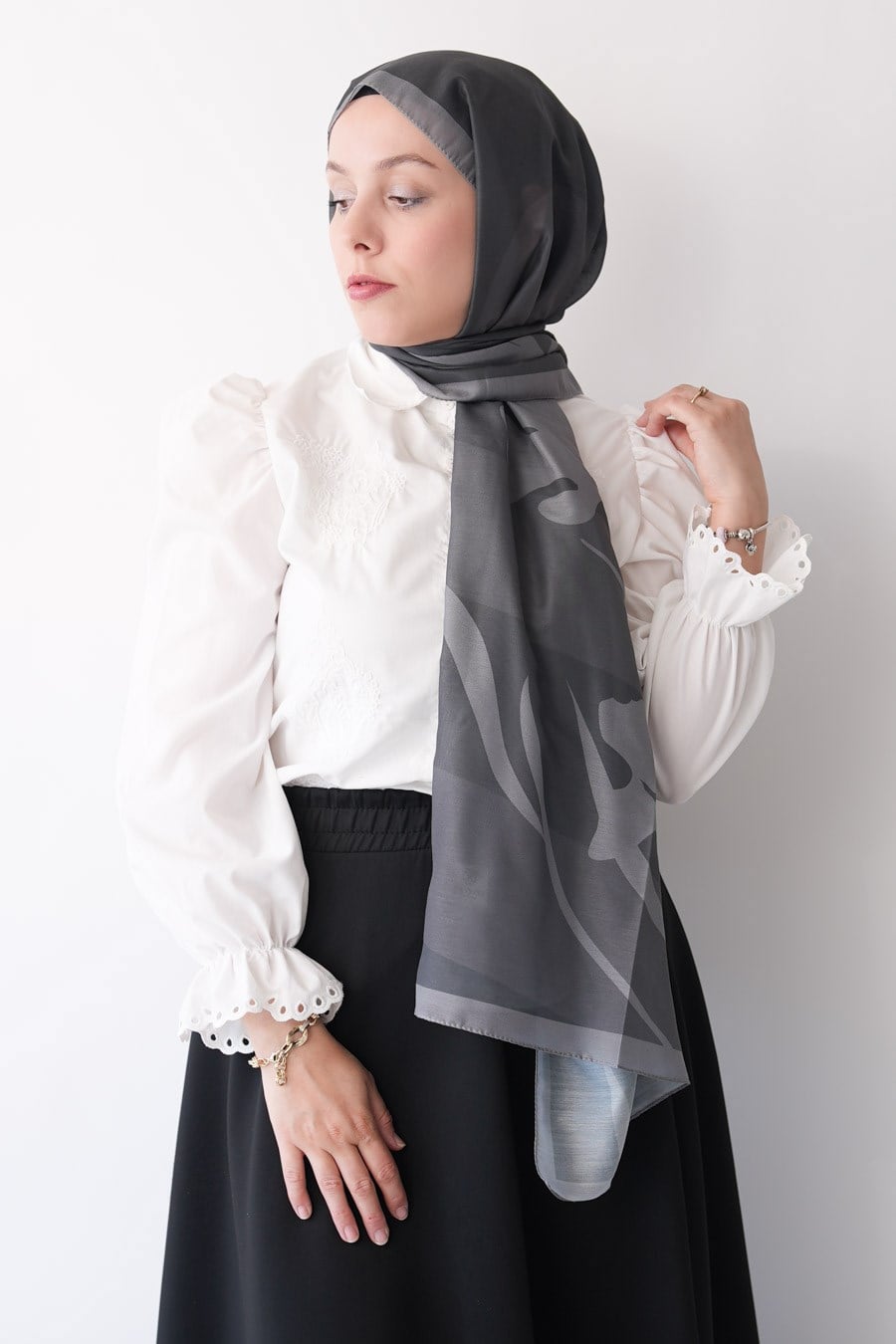 Spring Flood Desen Soft Şal Gri
