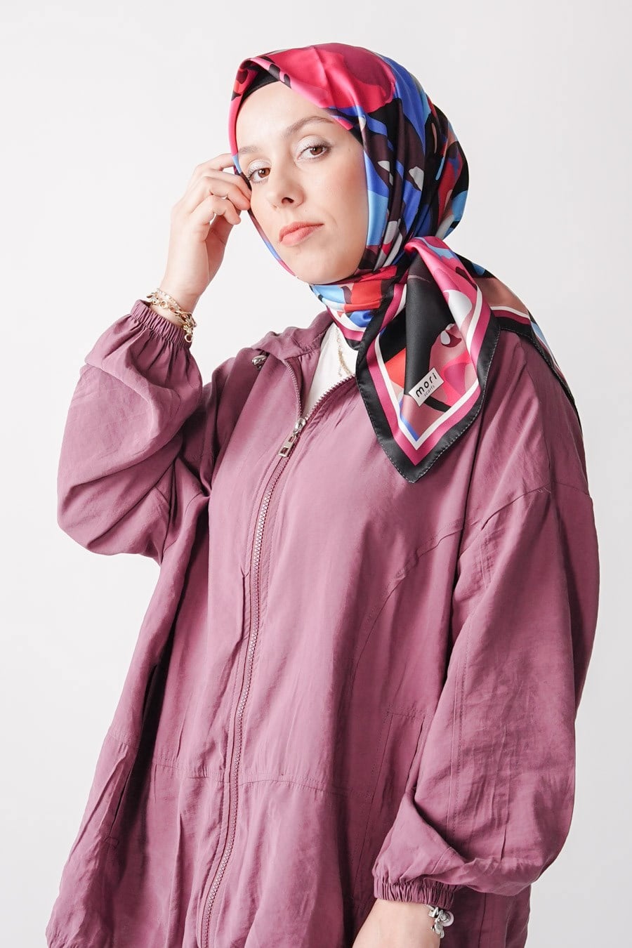 Vanilla Bud Desen İpeksi Rayon Eşarp Bordo