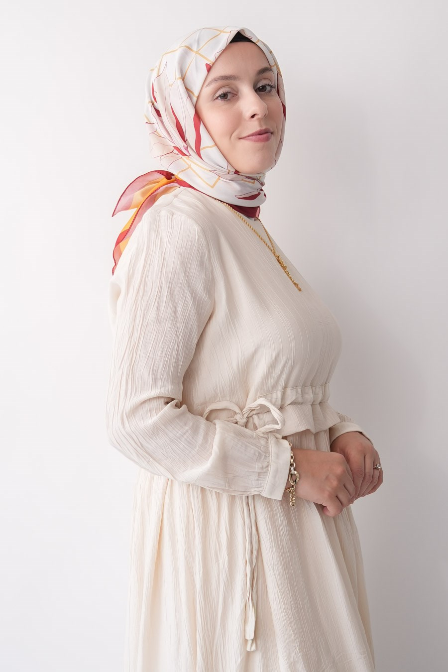 Velvet Moss Desen Soft Eşarp Turuncu