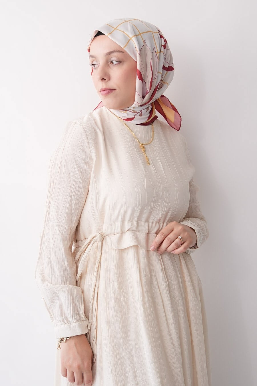 Velvet Moss Desen Soft Eşarp Turuncu