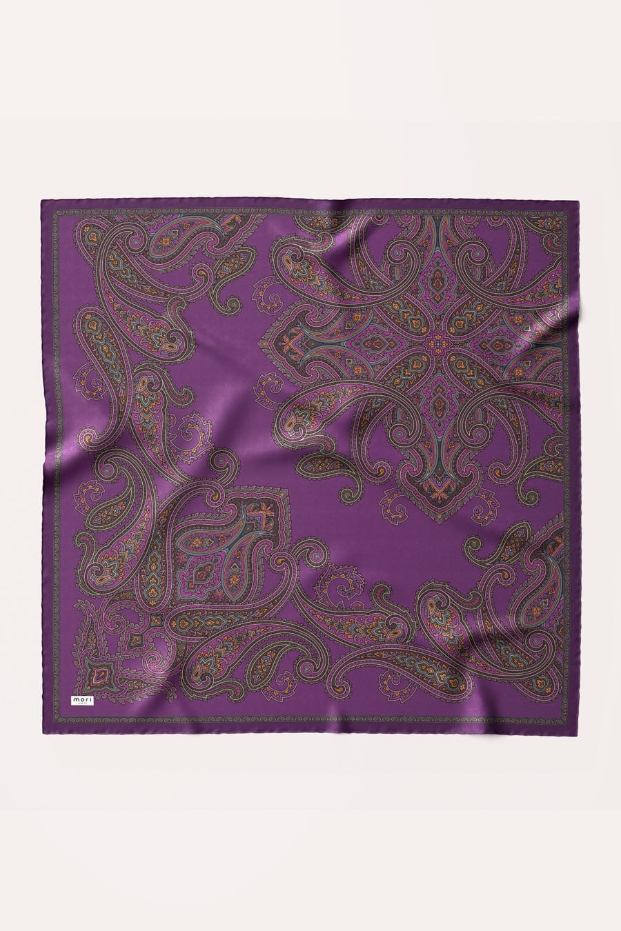 Vintage Pattern Desen İpeksi Rayon Eşarp Mor