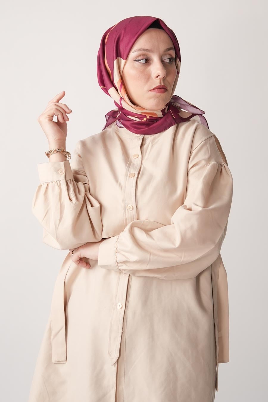 Violet Desen Soft Eşarp Mürdüm