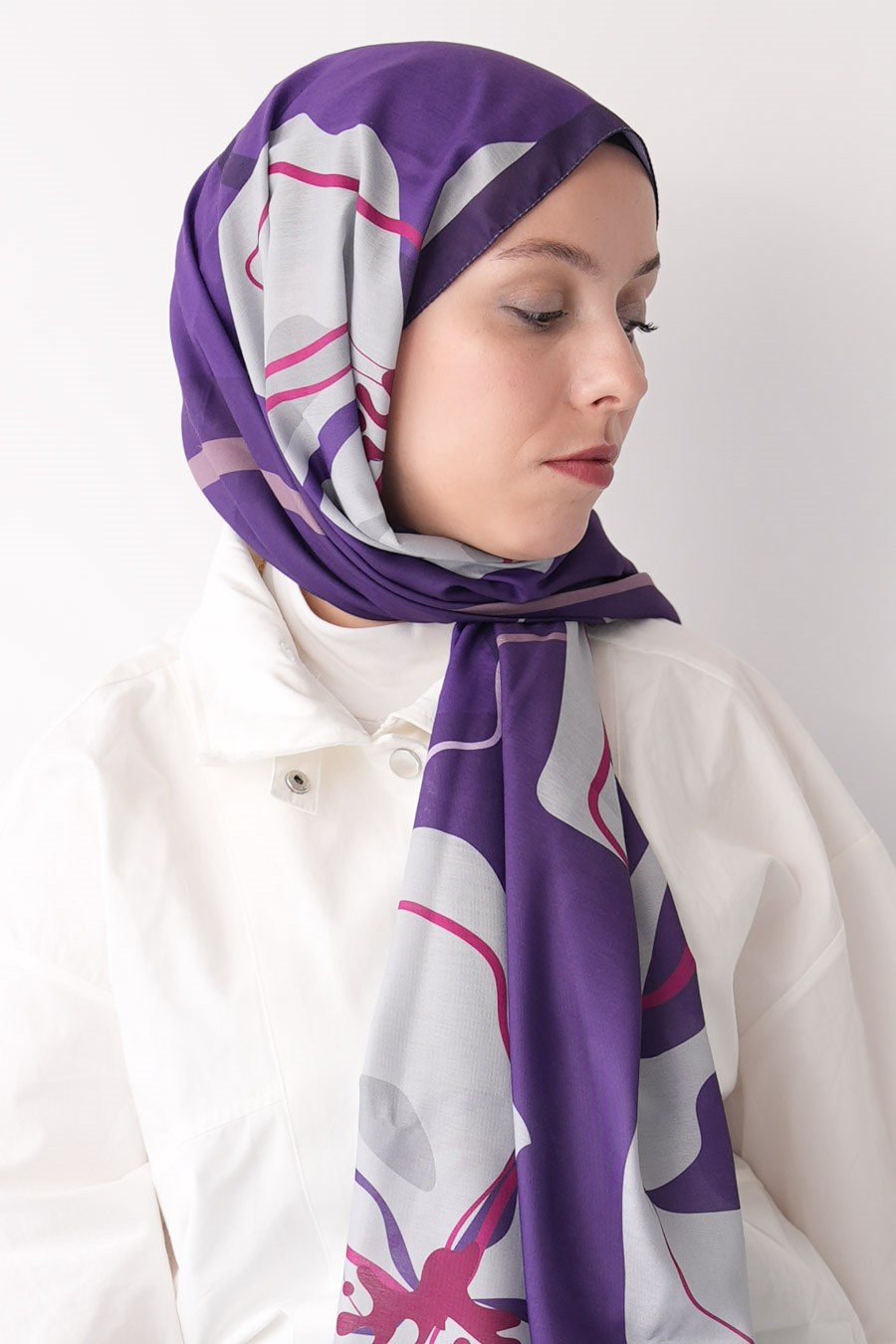 Violet Desen Soft Şal Mor